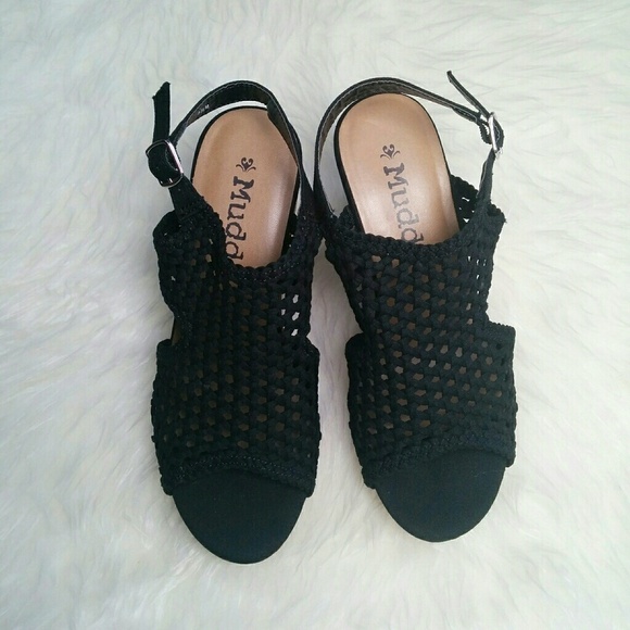 NEW Black Espradilles Wedge Sandals - Picture 1 of 7